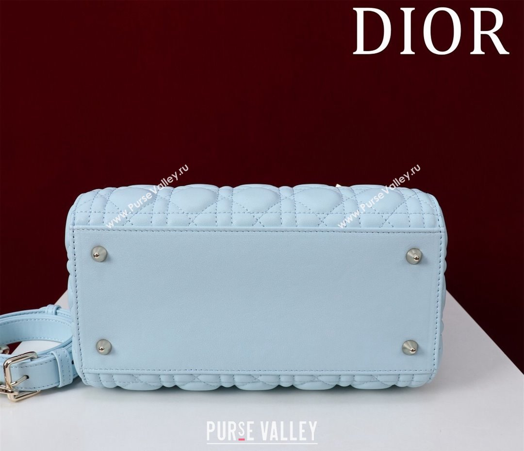 Dior Medium Lady Bag in Two-Tone Cannage Lambskin Blue/Green 2024 M0565 (XXG-240923082)