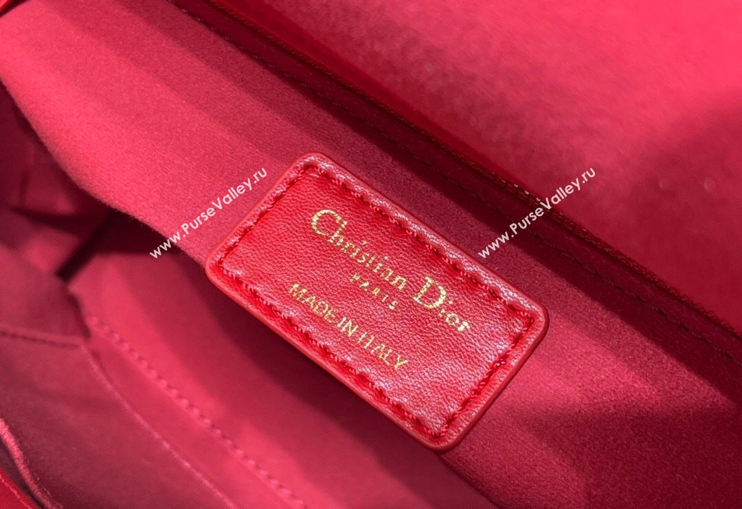 Dior Medium Classic Lady Bag in Cannage Lambskin Red 2024 M0565 (XXG-240923083)