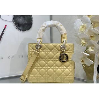 Dior Medium Classic Lady Bag in Cannage Lambskin Yellow 2024 M0565 0923 (XXG-240923084)