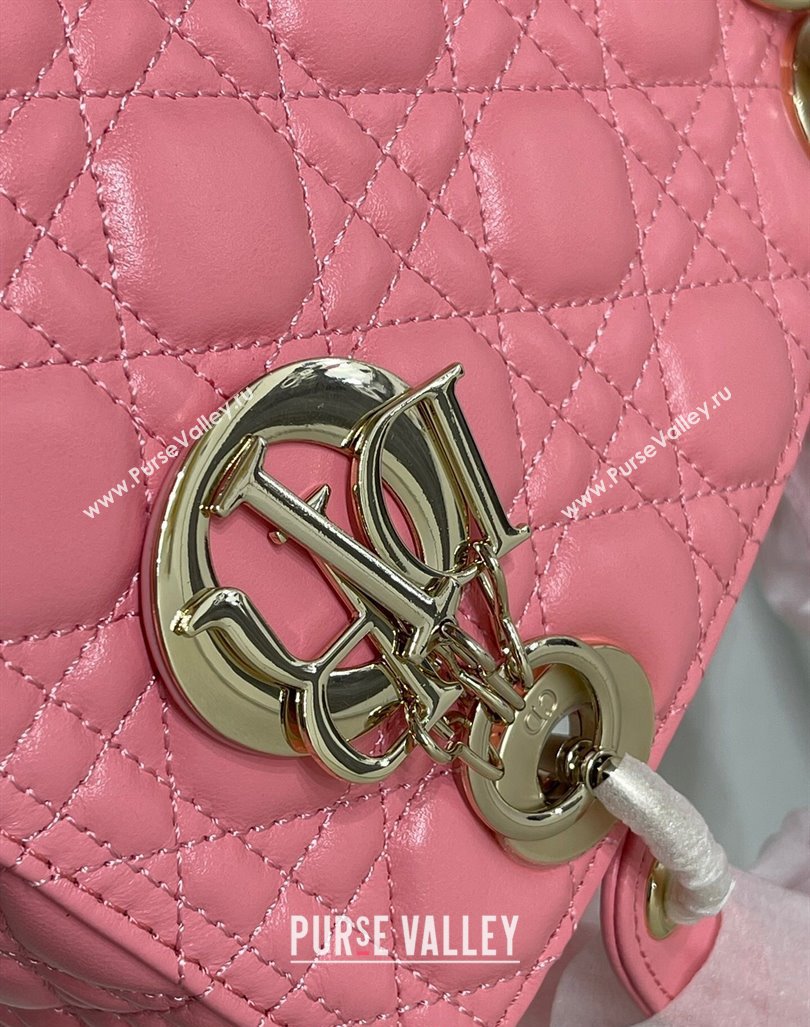 Dior Medium Classic Lady Bag in Cannage Lambskin Pink 2024 M0565 0923 (XXG-240923085)