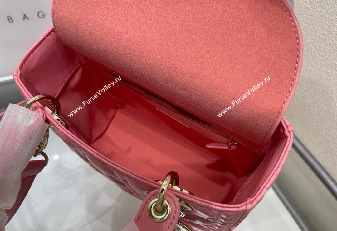 Dior Medium Classic Lady Bag in Cannage Lambskin Pink 2024 M0565 0923 (XXG-240923085)