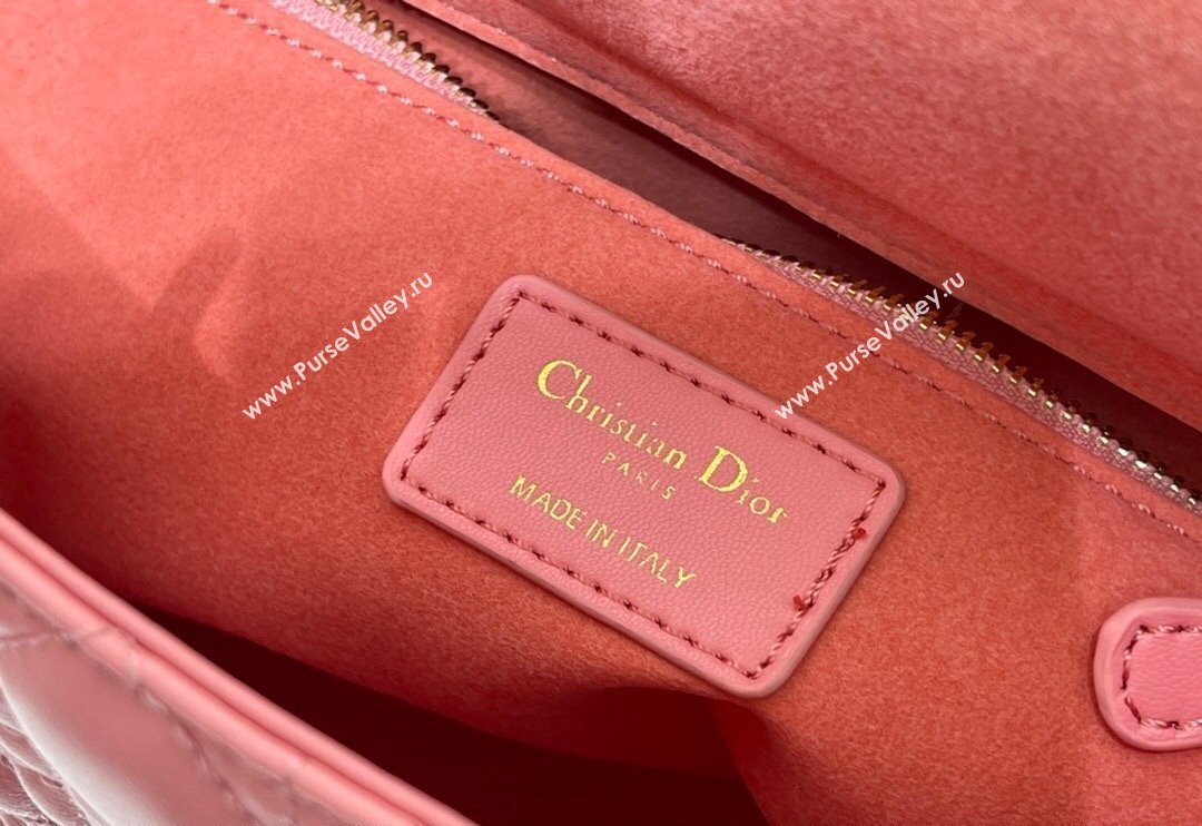 Dior Medium Classic Lady Bag in Cannage Lambskin Pink 2024 M0565 0923 (XXG-240923085)