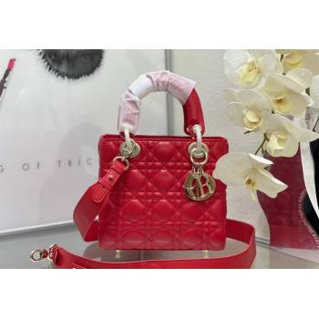 Dior Small Lady My ABCDior Bag in Cannage Lambskin Red 2024 M0538 (XXG-240923086)