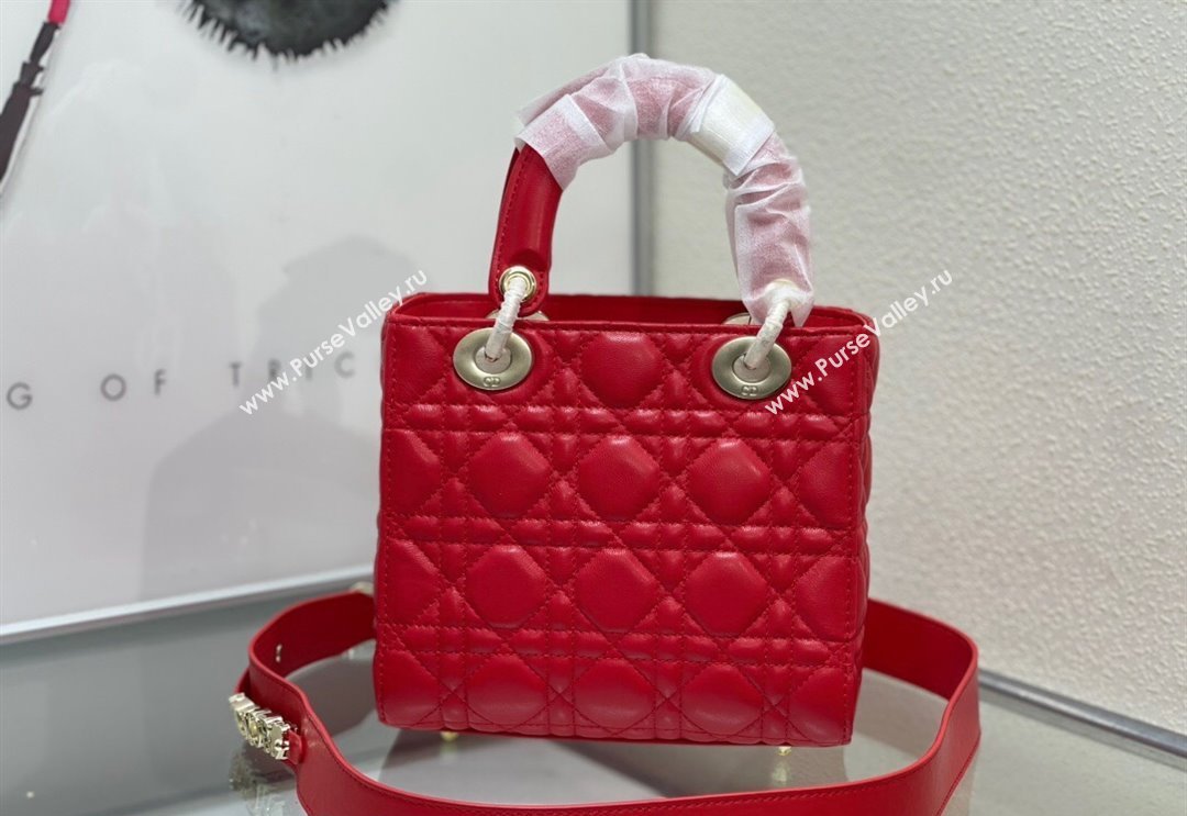 Dior Small Lady My ABCDior Bag in Cannage Lambskin Red 2024 M0538 (XXG-240923086)