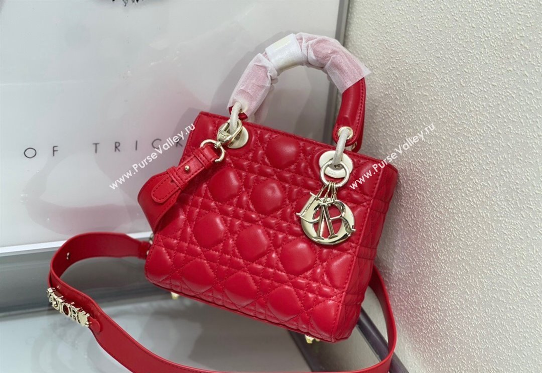 Dior Small Lady My ABCDior Bag in Cannage Lambskin Red 2024 M0538 (XXG-240923086)