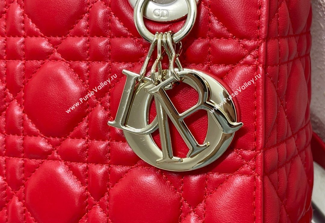 Dior Small Lady My ABCDior Bag in Cannage Lambskin Red 2024 M0538 (XXG-240923086)