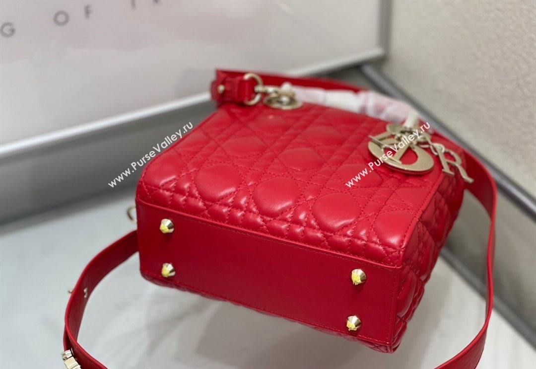 Dior Small Lady My ABCDior Bag in Cannage Lambskin Red 2024 M0538 (XXG-240923086)