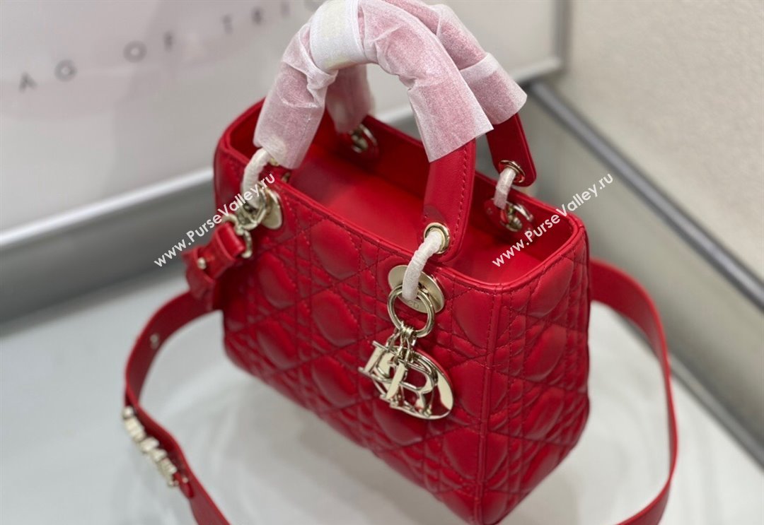 Dior Small Lady My ABCDior Bag in Cannage Lambskin Red 2024 M0538 (XXG-240923086)