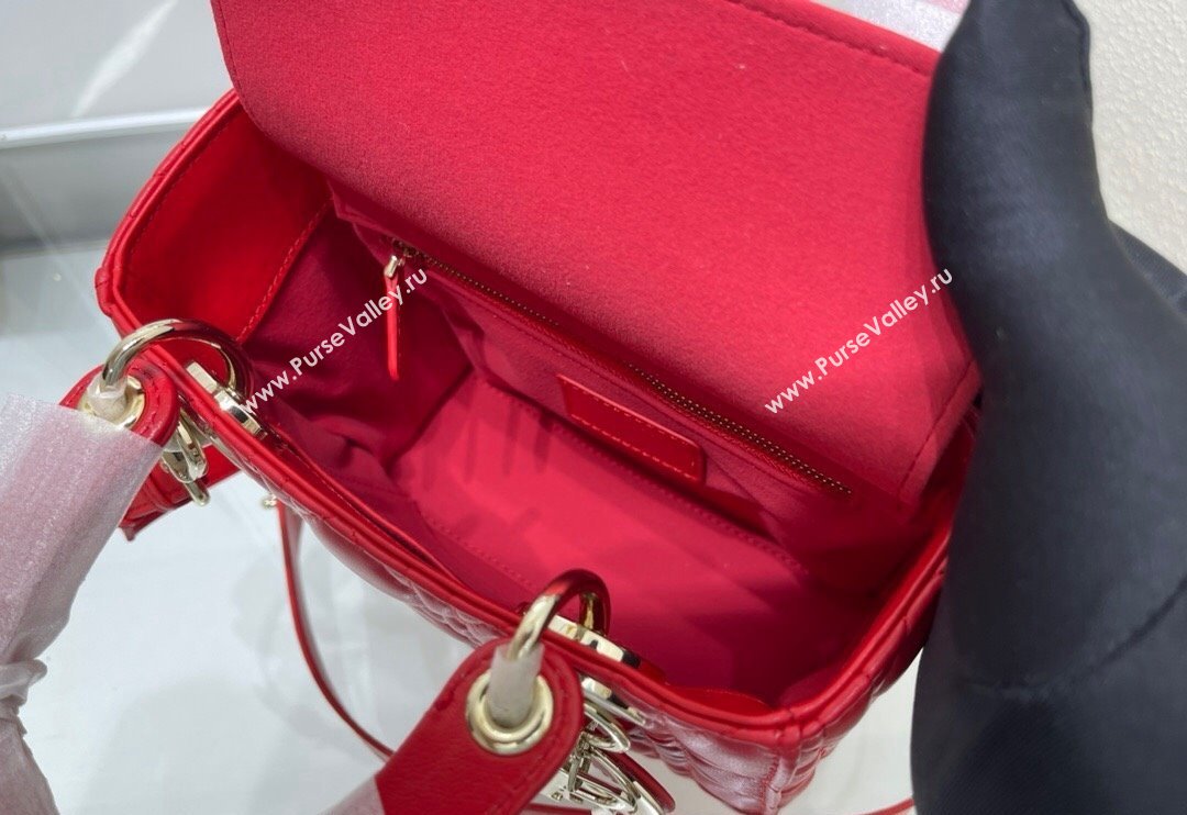 Dior Small Lady My ABCDior Bag in Cannage Lambskin Red 2024 M0538 (XXG-240923086)