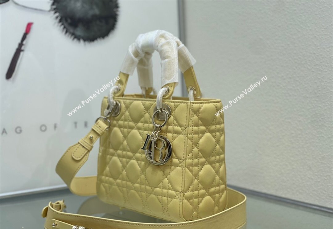 Dior Small Lady My ABCDior Bag in Cannage Lambskin Yellow 2024 M0538 0923 (XXG-240923087)