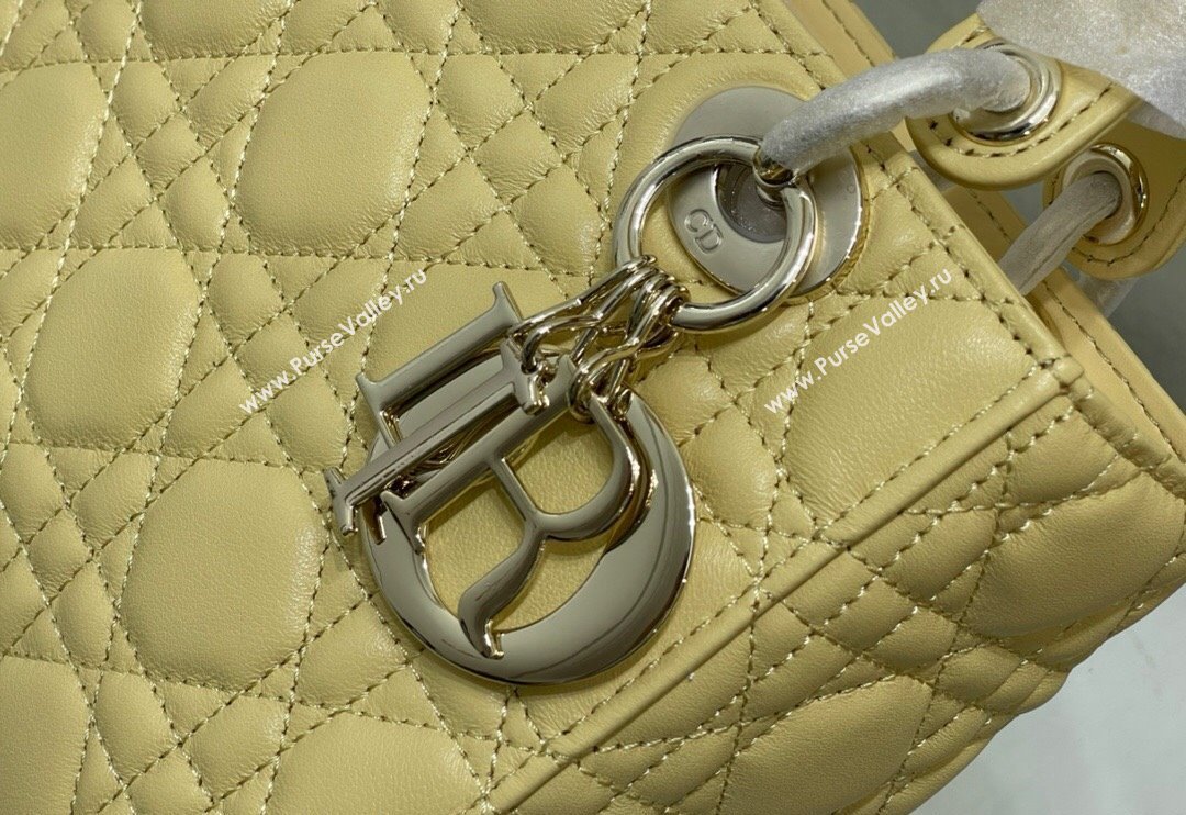 Dior Small Lady My ABCDior Bag in Cannage Lambskin Yellow 2024 M0538 0923 (XXG-240923087)