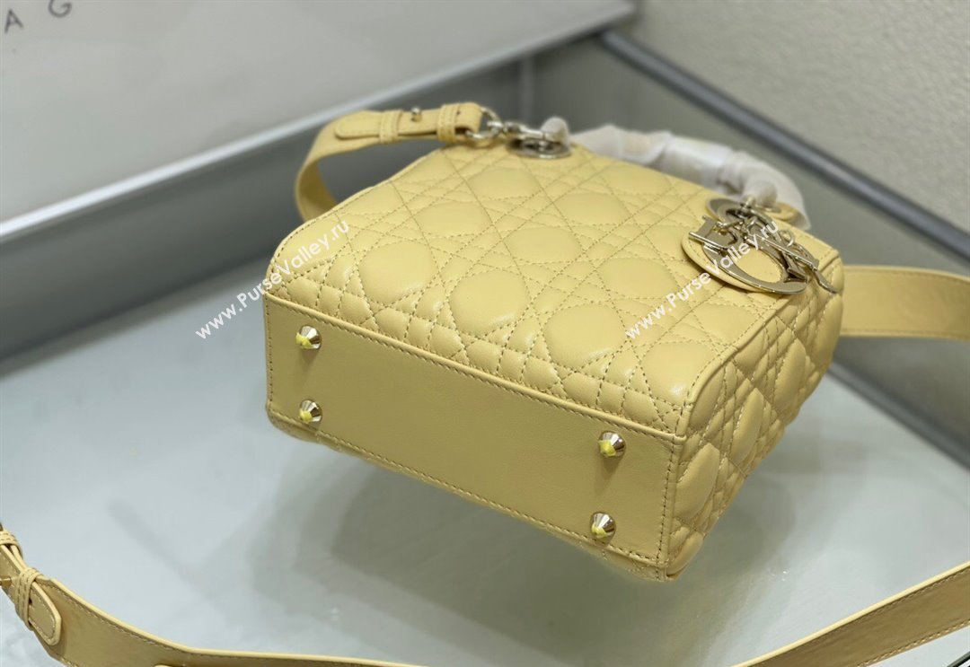 Dior Small Lady My ABCDior Bag in Cannage Lambskin Yellow 2024 M0538 0923 (XXG-240923087)