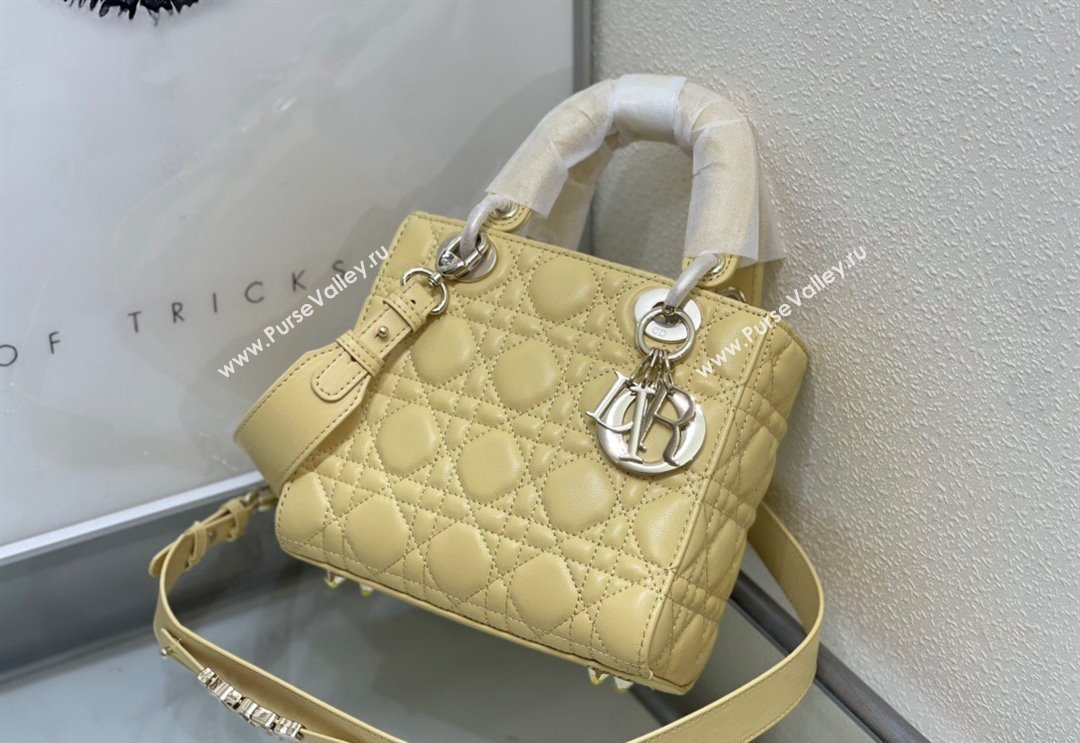 Dior Small Lady My ABCDior Bag in Cannage Lambskin Yellow 2024 M0538 0923 (XXG-240923087)