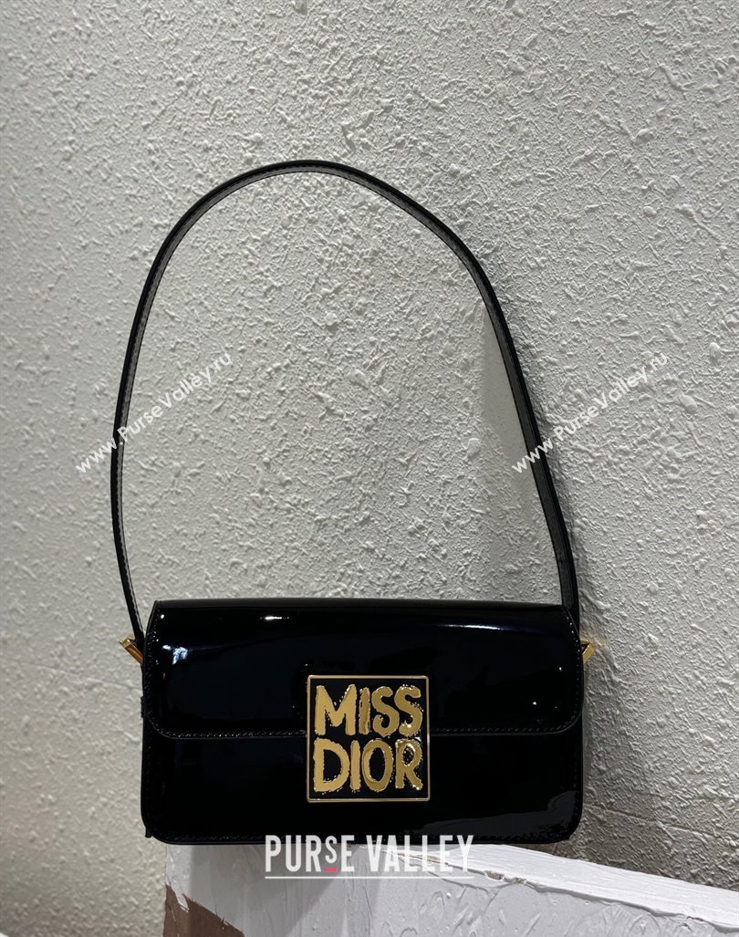 Dior Miss Dior Flap Bag in Patent Calfskin Black 2024 DR2610 (XXG-240923095)