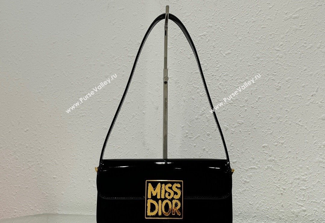 Dior Miss Dior Flap Bag in Patent Calfskin Black 2024 DR2610 (XXG-240923095)