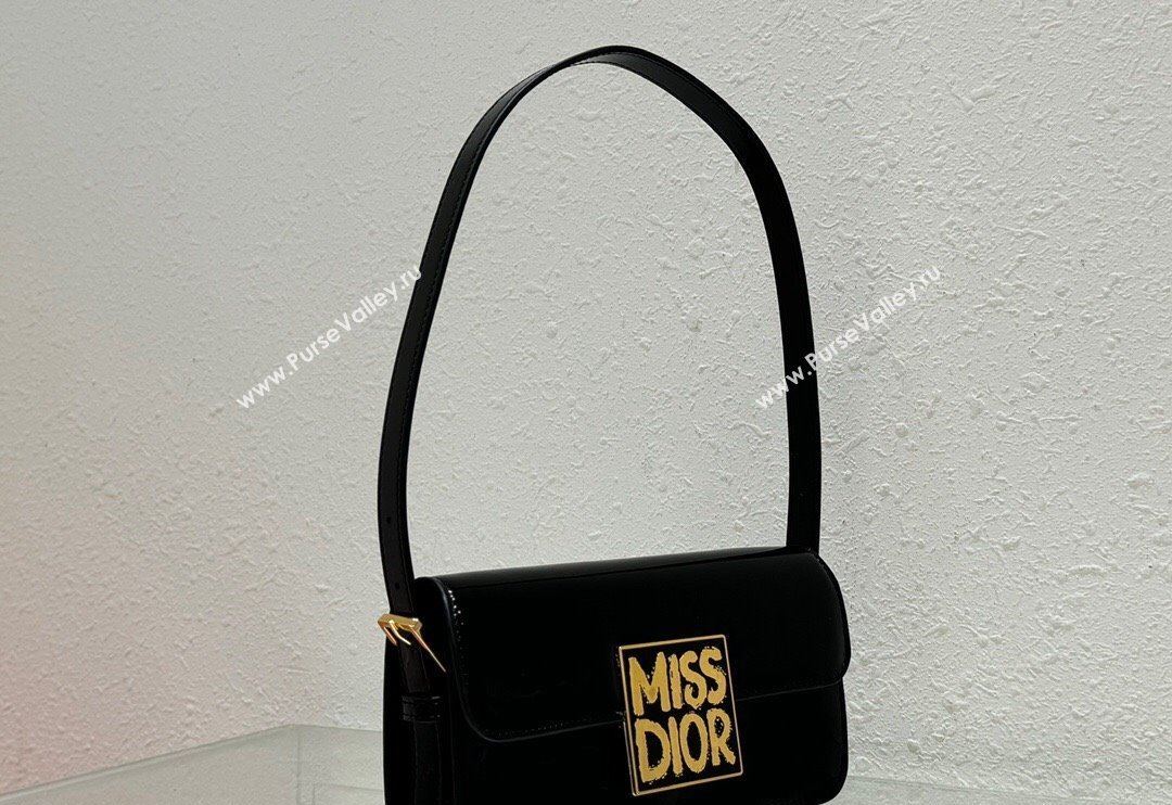 Dior Miss Dior Flap Bag in Patent Calfskin Black 2024 DR2610 (XXG-240923095)