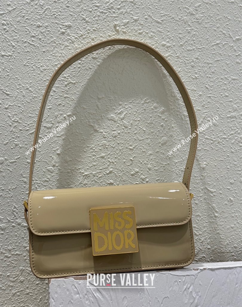 Dior Miss Dior Flap Bag in Patent Calfskin Beige 2024 DR2610 (XXG-240923096)