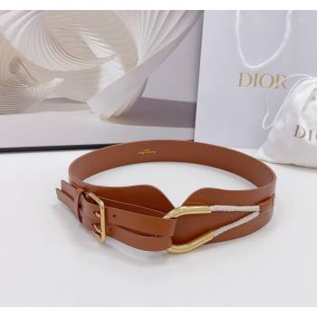 Dior Nolita Waist Belt in Brown Smooth Calfskin, 8cm 2024 (BF-240923103)