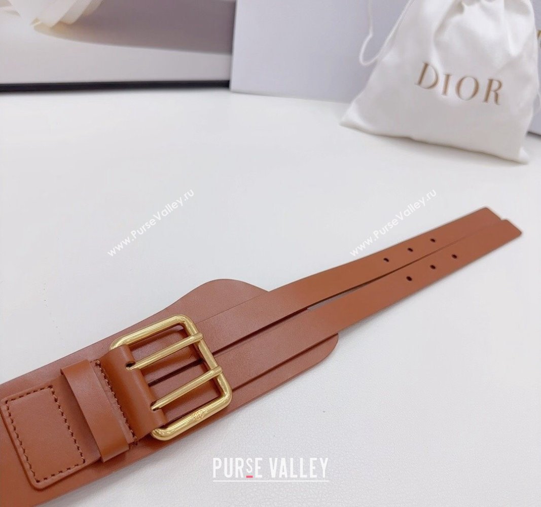 Dior Nolita Waist Belt in Brown Smooth Calfskin, 8cm 2024 (BF-240923103)