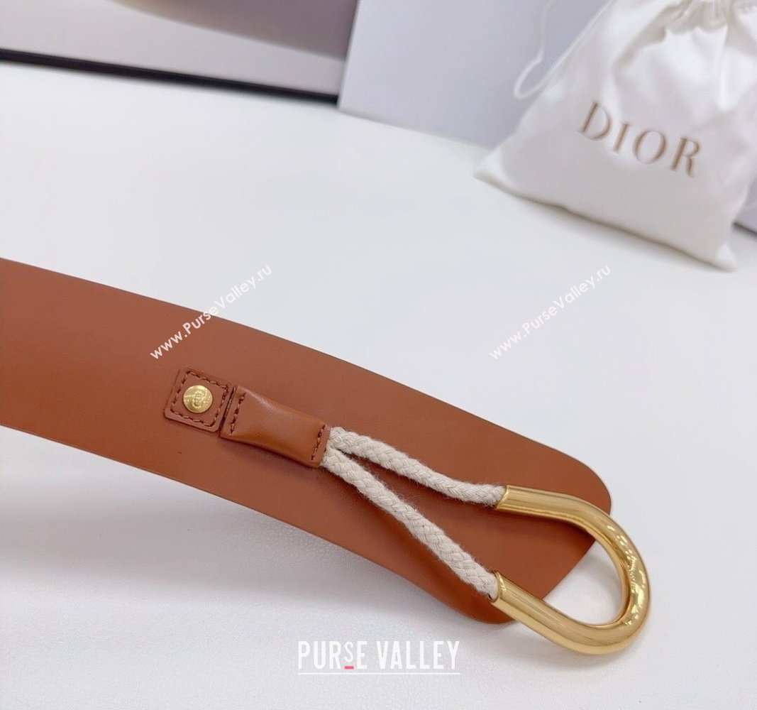 Dior Nolita Waist Belt in Brown Smooth Calfskin, 8cm 2024 (BF-240923103)