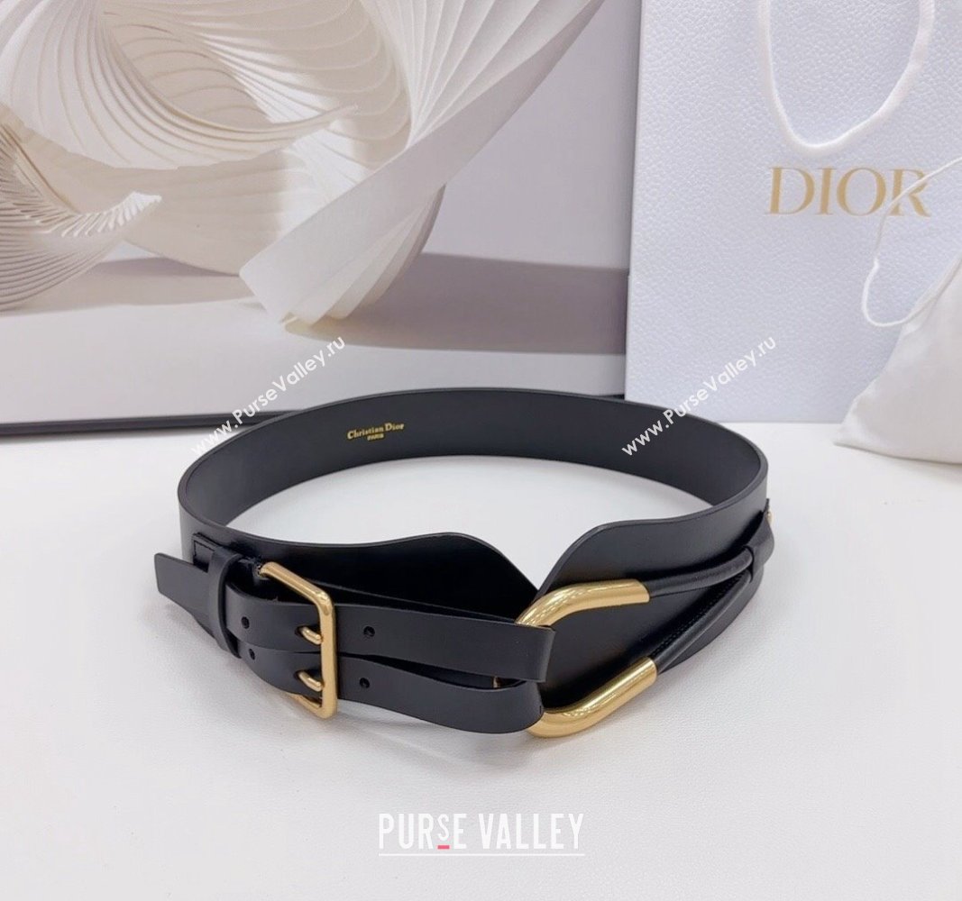 Dior Nolita Waist Belt in Black Smooth Calfskin, 8cm 2024 (BF-240923104)