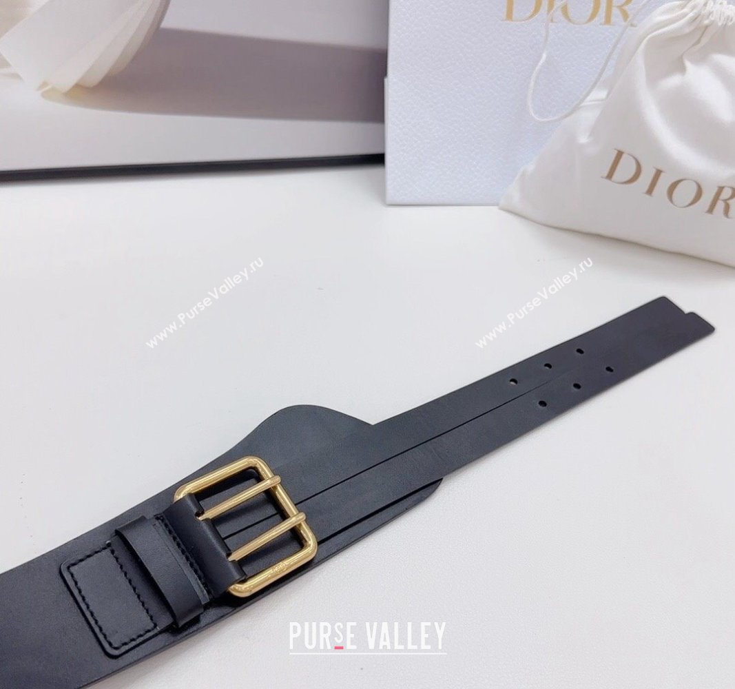 Dior Nolita Waist Belt in Black Smooth Calfskin, 8cm 2024 (BF-240923104)