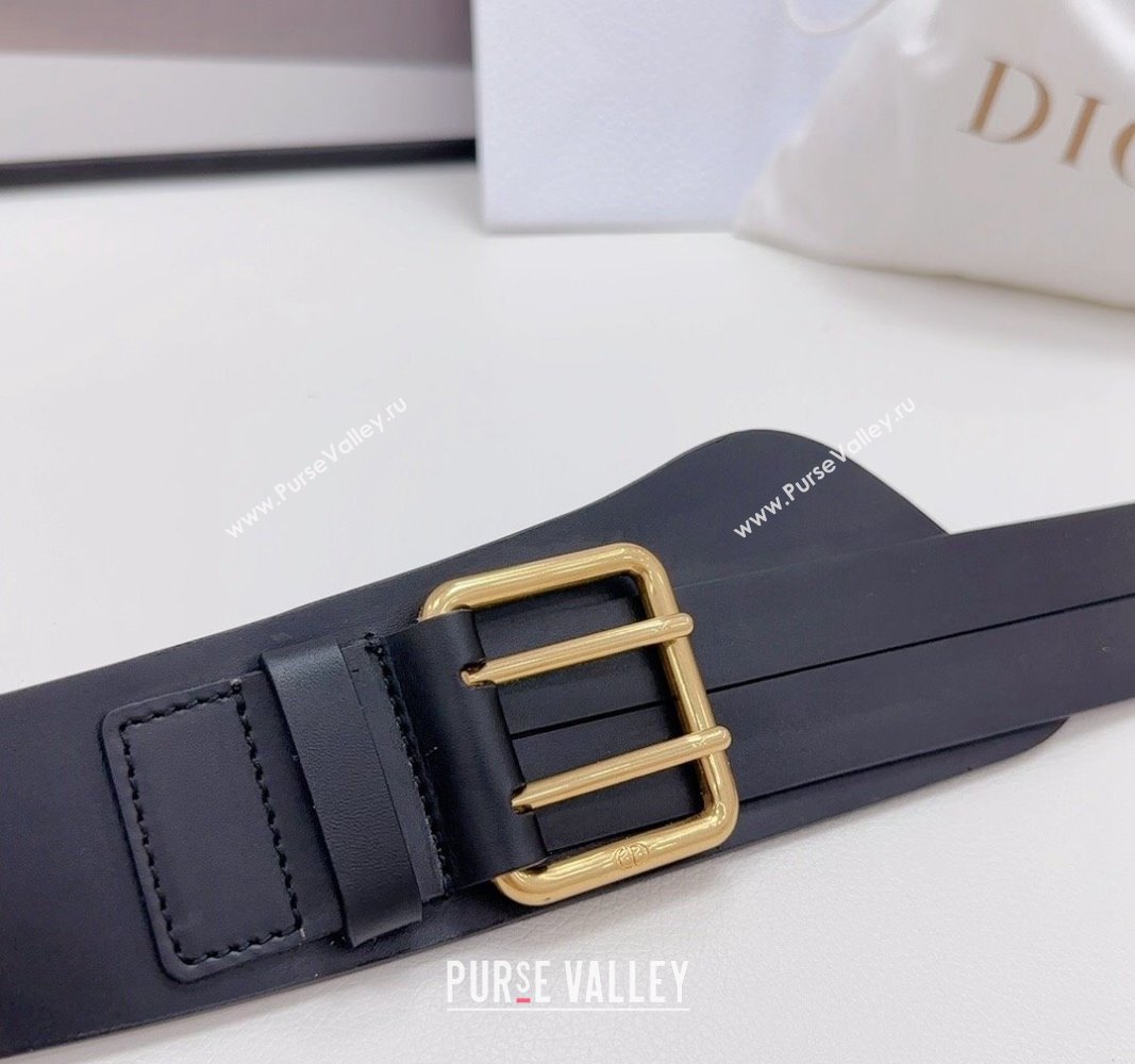 Dior Nolita Waist Belt in Black Smooth Calfskin, 8cm 2024 (BF-240923104)