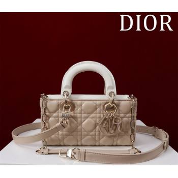 Dior Small Lady D-Joy Bag in Two-Tone Cannage Lambskin Beige/White 2024 M0541 (XXG-240923067)