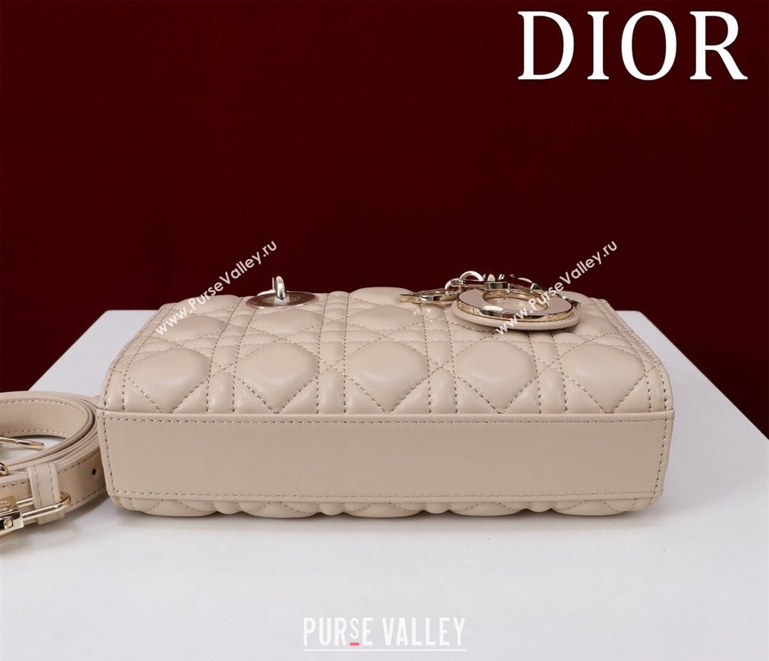 Dior Small Lady D-Joy Bag in Two-Tone Cannage Lambskin Beige/White 2024 M0541 (XXG-240923067)