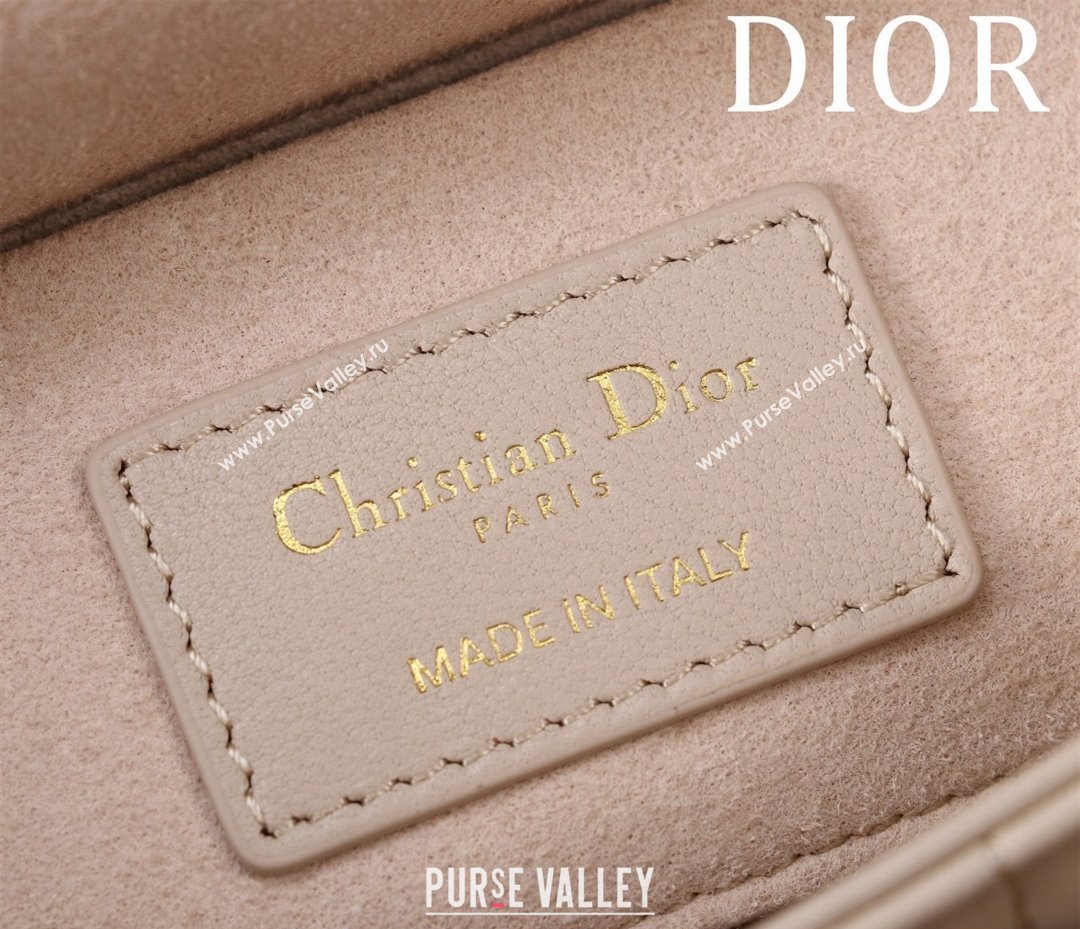 Dior Small Lady D-Joy Bag in Two-Tone Cannage Lambskin Beige/White 2024 M0541 (XXG-240923067)