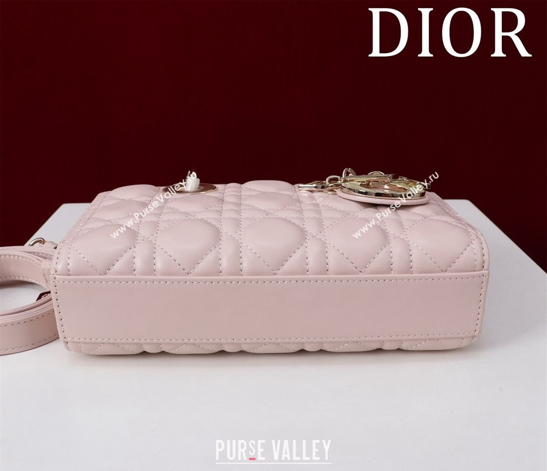 Dior Small Lady D-Joy Bag in Two-Tone Cannage Lambskin Pink/Green 2024 M0541 (XXG-240923068)