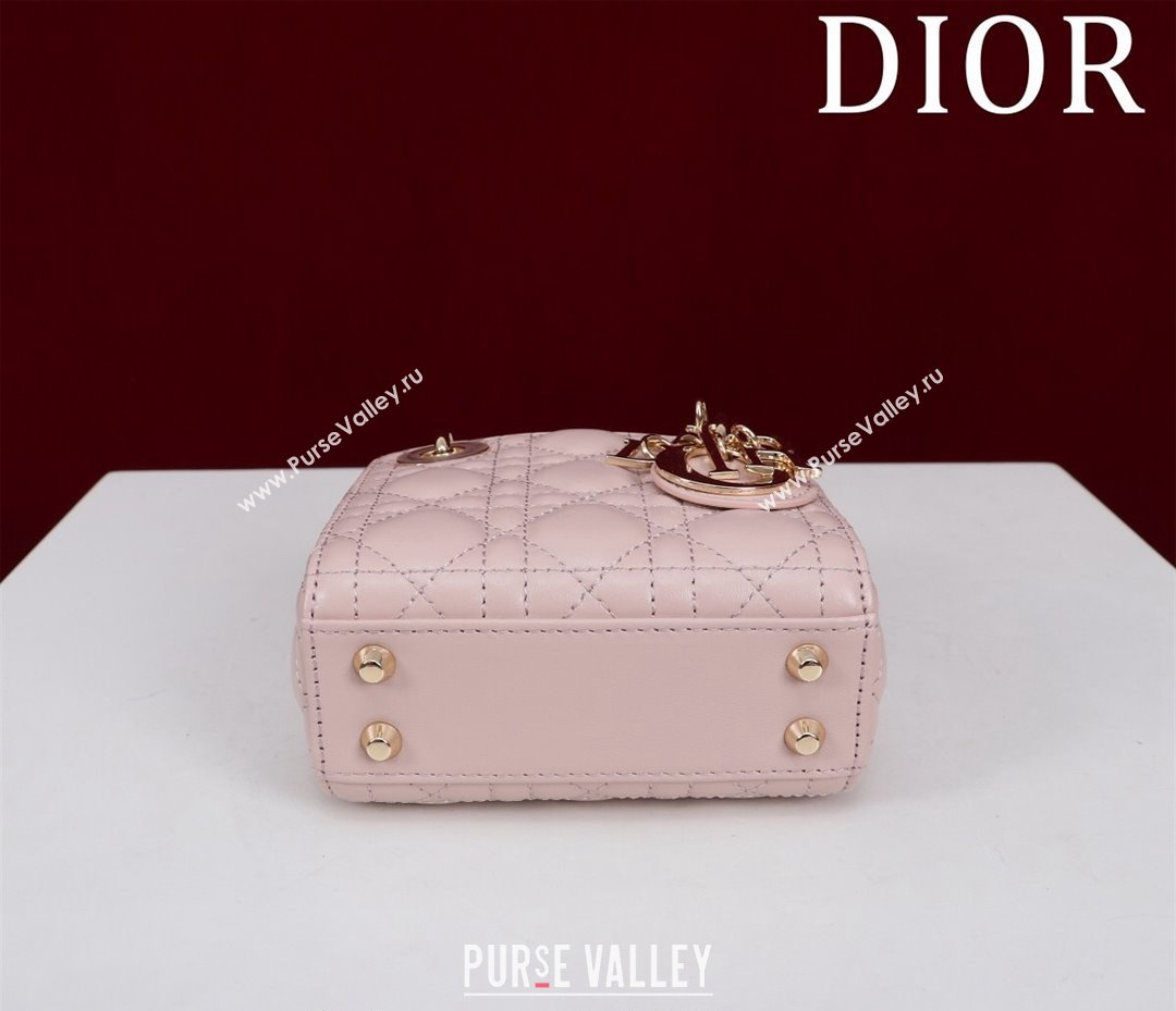 Dior Micro Lady Dior Bag in Lambskin Light Pink 2024 M0856 (XXG-240923044)