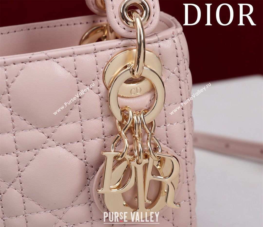 Dior Micro Lady Dior Bag in Lambskin Light Pink 2024 M0856 (XXG-240923044)