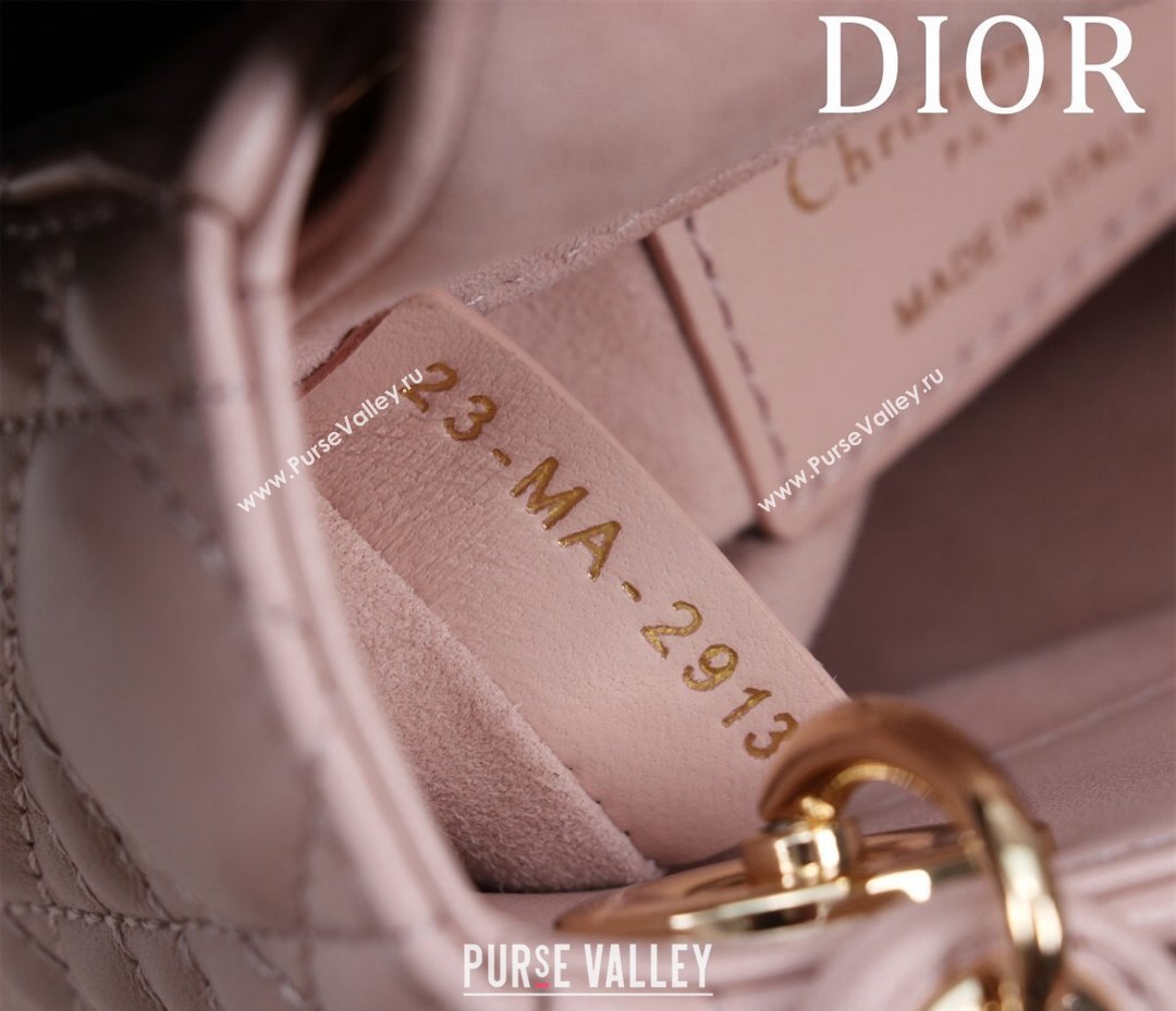 Dior Micro Lady Dior Bag in Lambskin Light Pink 2024 M0856 (XXG-240923044)