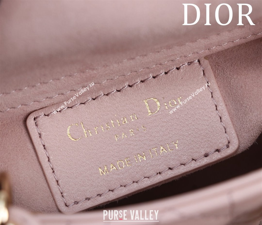 Dior Micro Lady Dior Bag in Lambskin Light Pink 2024 M0856 (XXG-240923044)