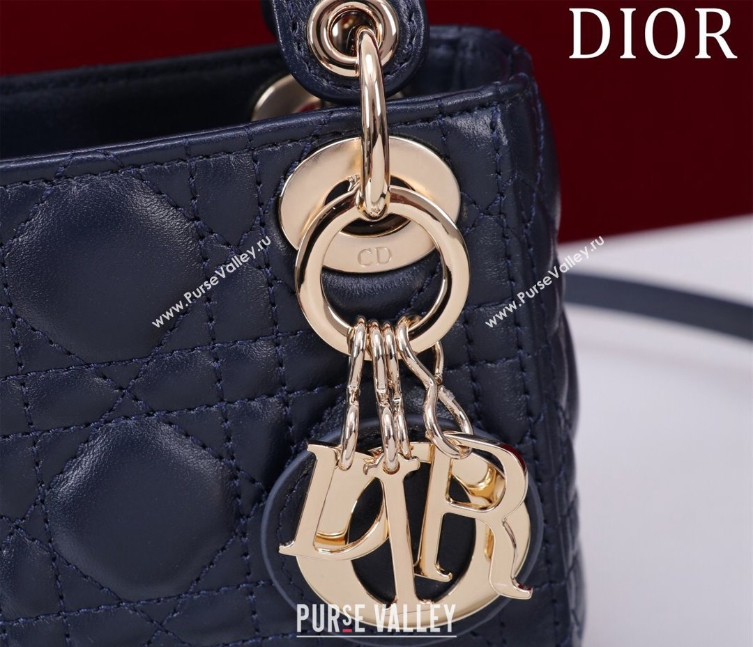 Dior Micro Lady Dior Bag in Lambskin Dark Blue 2024 M0856 (XXG-240923045)