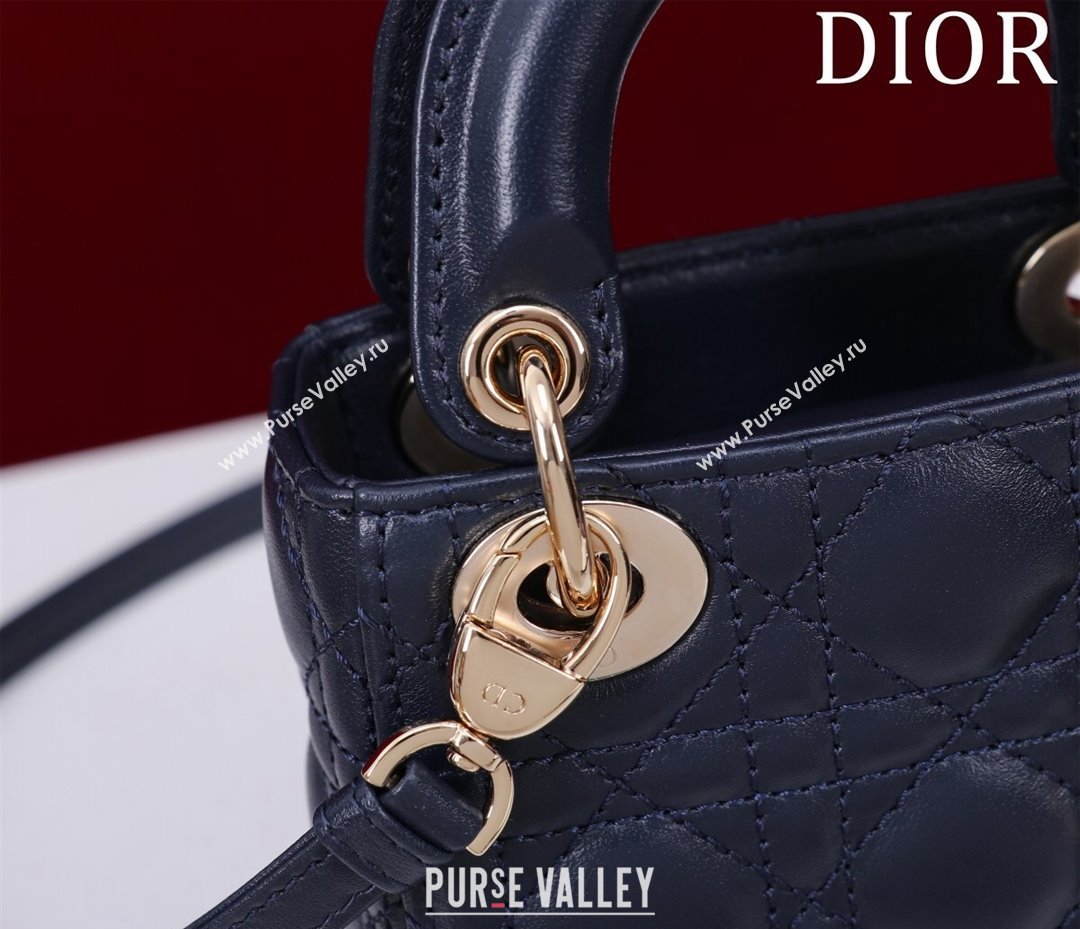 Dior Micro Lady Dior Bag in Lambskin Dark Blue 2024 M0856 (XXG-240923045)