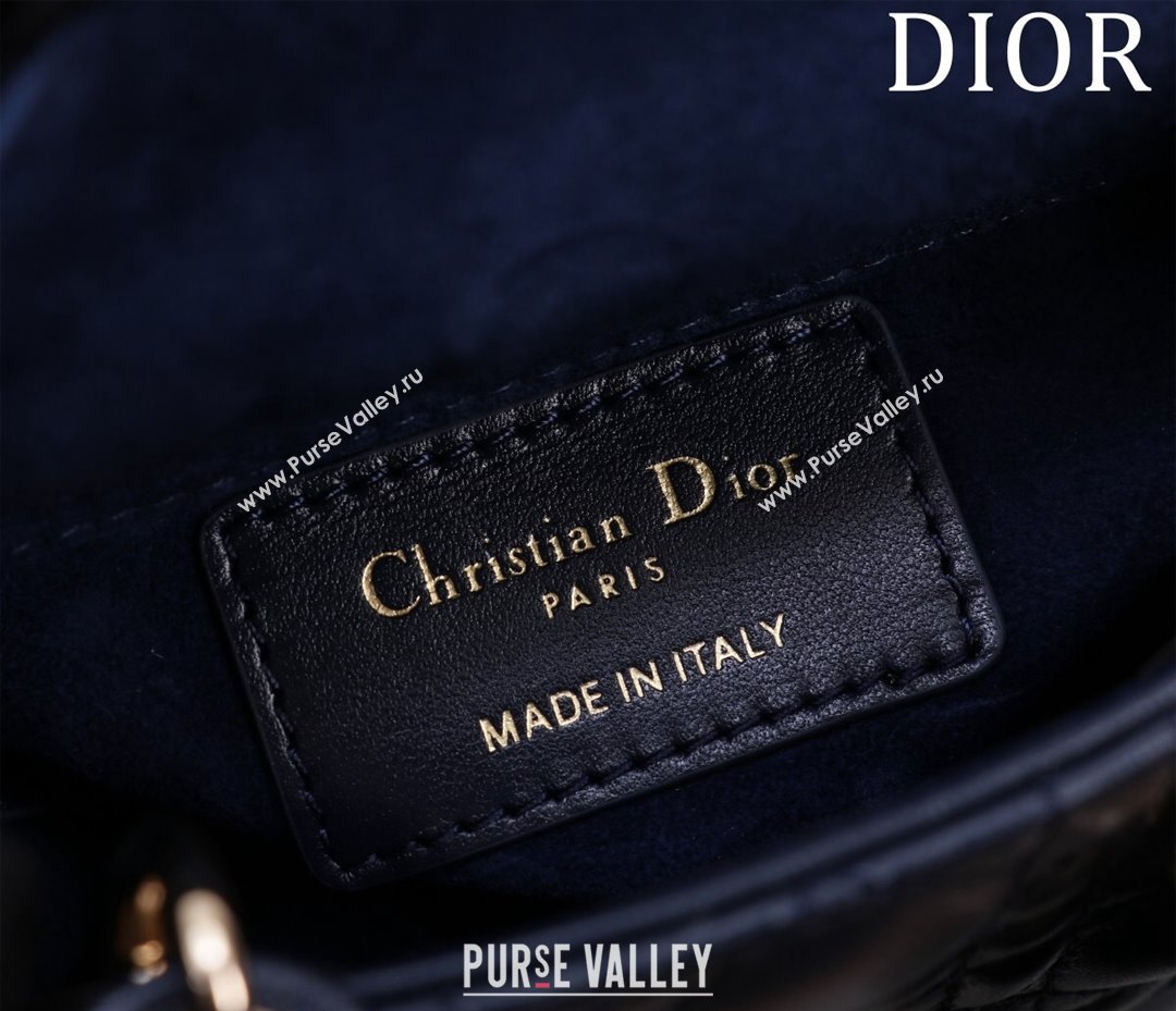 Dior Micro Lady Dior Bag in Lambskin Dark Blue 2024 M0856 (XXG-240923045)