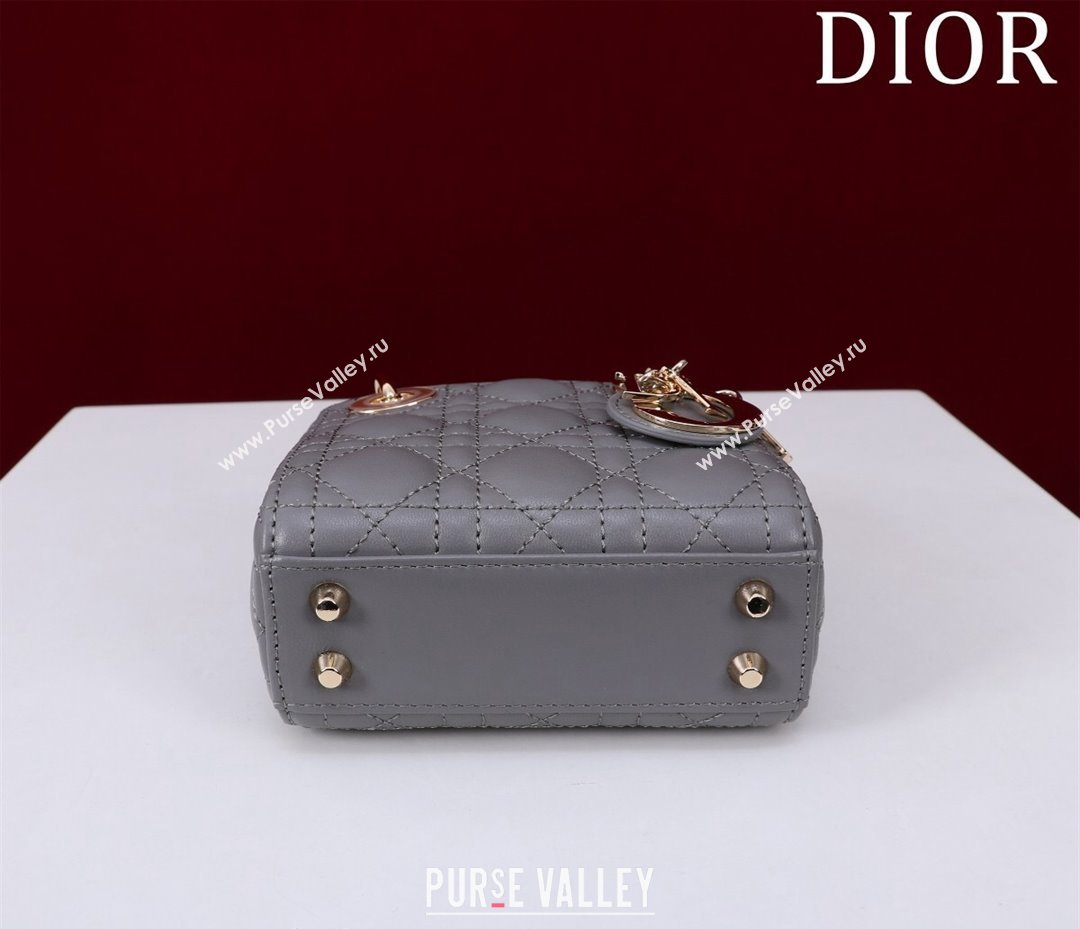 Dior Micro Lady Dior Bag in Lambskin Dark Grey 2024 M0856 (XXG-240923046)