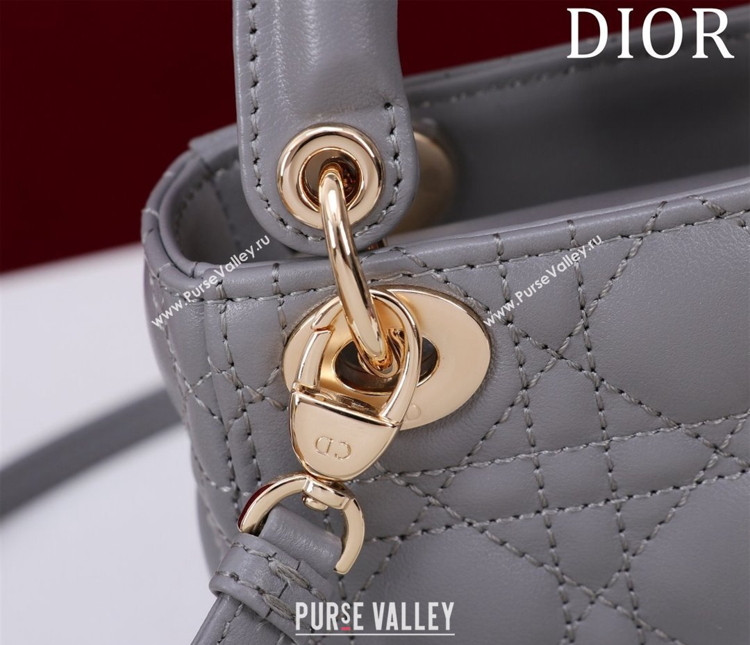 Dior Micro Lady Dior Bag in Lambskin Dark Grey 2024 M0856 (XXG-240923046)