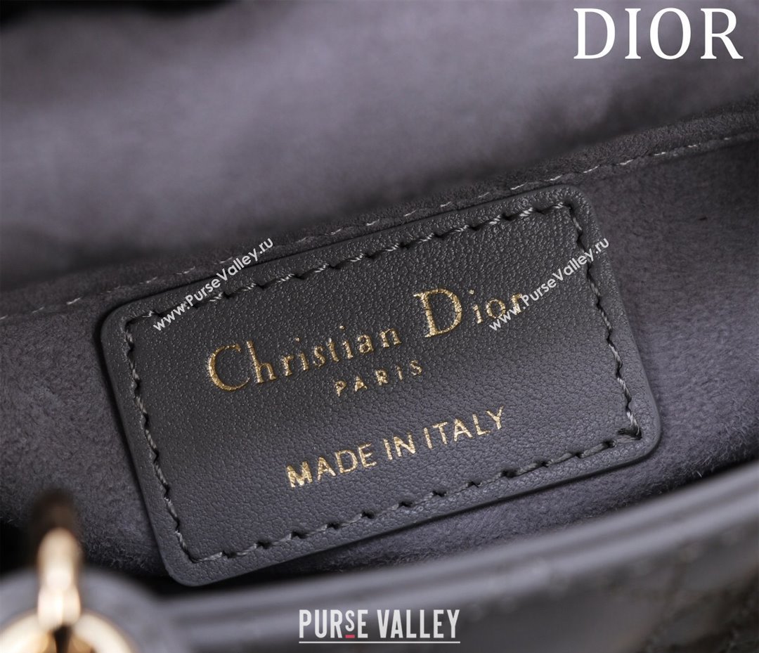 Dior Micro Lady Dior Bag in Lambskin Dark Grey 2024 M0856 (XXG-240923046)