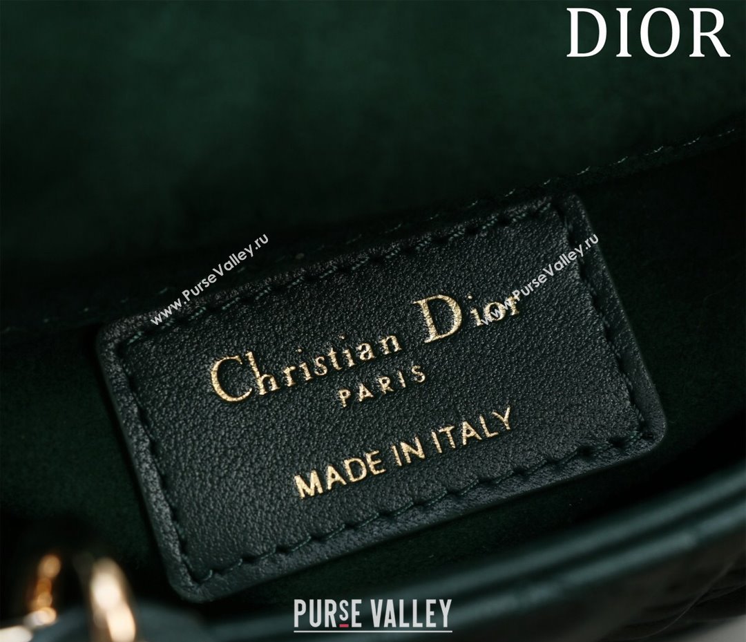 Dior Micro Lady Dior Bag in Lambskin Dark Green 2024 M0856 (XXG-240923047)