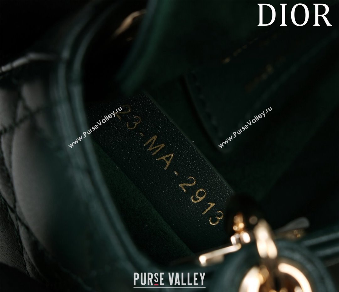 Dior Micro Lady Dior Bag in Lambskin Dark Green 2024 M0856 (XXG-240923047)