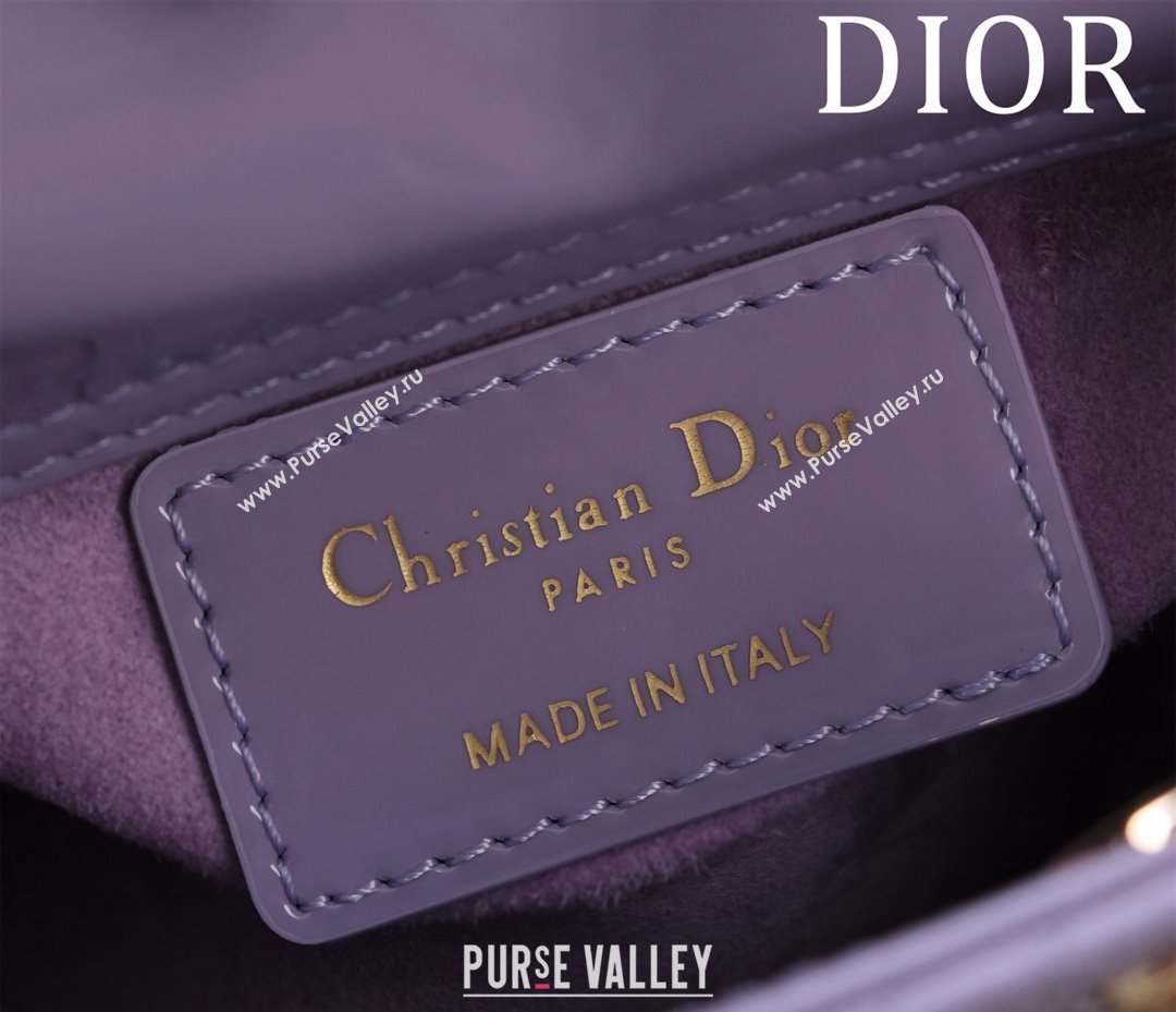 Dior Micro Lady Dior Bag in Patent Leather Light Purple 2024 M0856 (XXG-240923049)