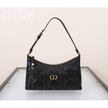 Dior 30 Montaigne Mini Hobo Shoulder Bag in Black Cannage Lambskin 2024 DR2381 (BF-240923099)