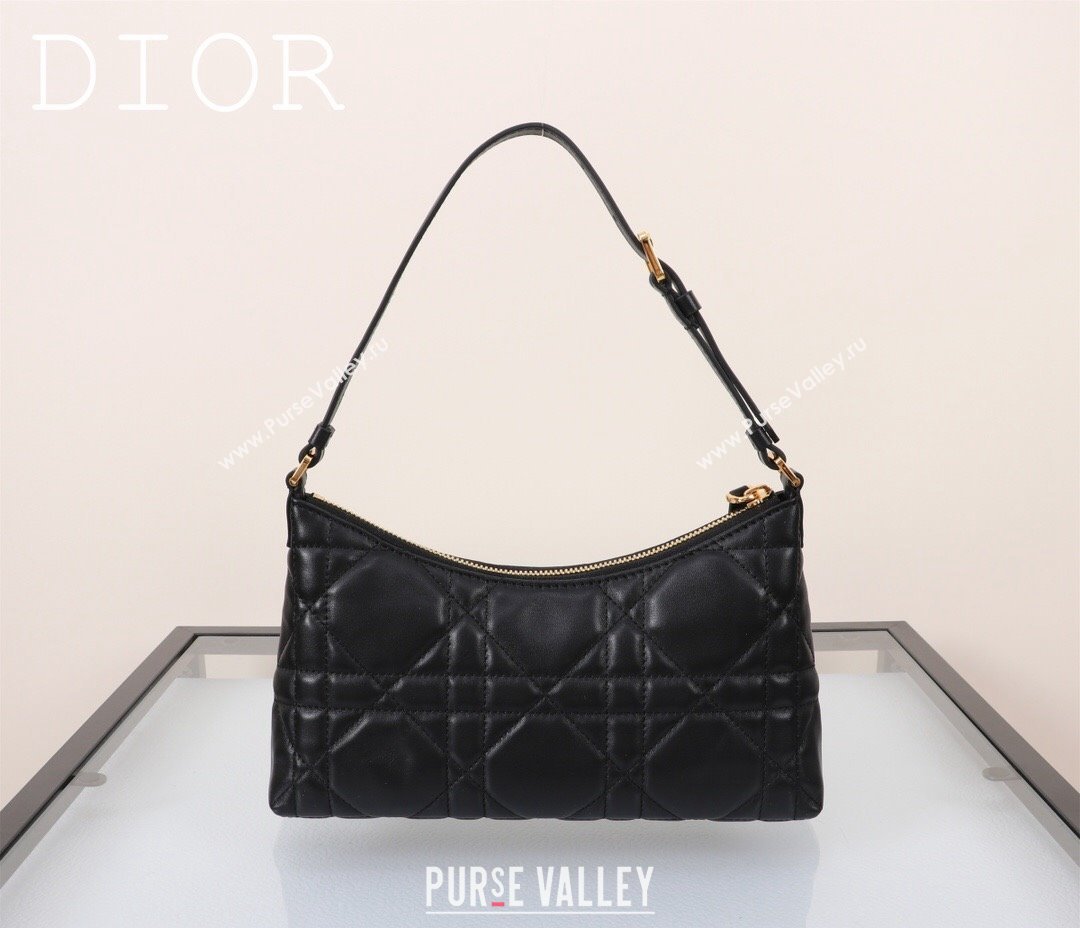 Dior 30 Montaigne Mini Hobo Shoulder Bag in Black Cannage Lambskin 2024 DR2381 (BF-240923099)