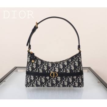 Dior 30 Montaigne Mini Hobo Shoulder Bag in Blue Dior Oblique Jacquard 2024 DR2381 (BF-240923100)