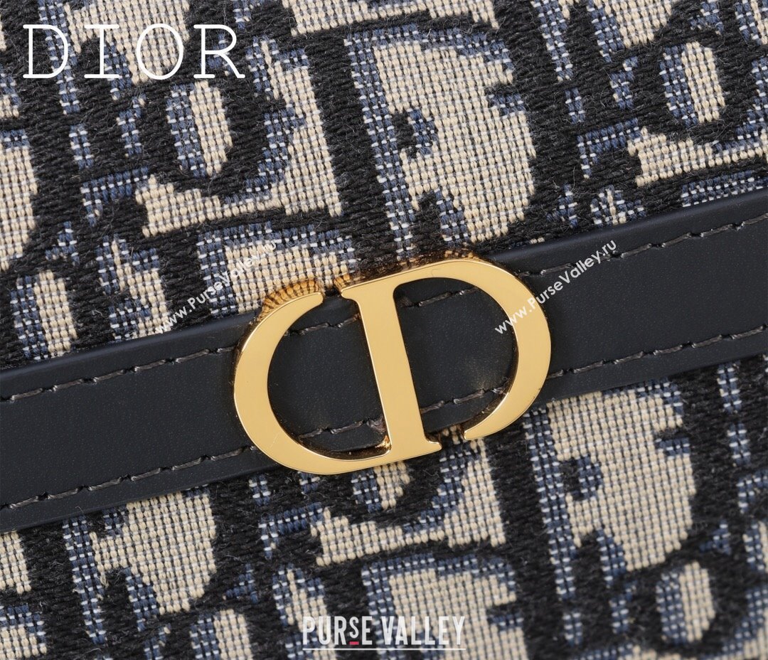 Dior 30 Montaigne Mini Hobo Shoulder Bag in Blue Dior Oblique Jacquard 2024 DR2381 (BF-240923100)