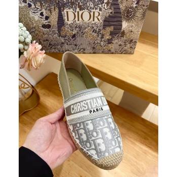 Dior Espadrilles Flat in Oblique Embroidered Fabric Grey 2024 0930 (HB-240930039)