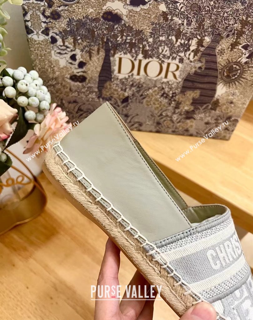 Dior Espadrilles Flat in Oblique Embroidered Fabric Grey 2024 0930 (HB-240930039)